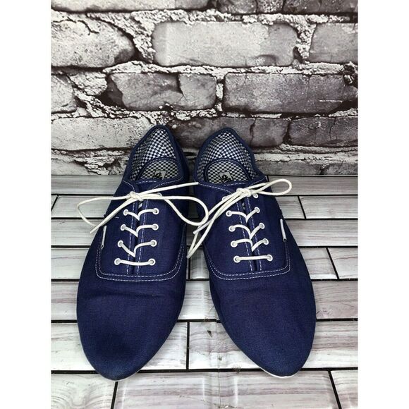 Vans Sophie Blue Canvas Fabric Lace Up 50’s Style Shoes Women Sz 11M US/42.5EU - Picture 16 of 16